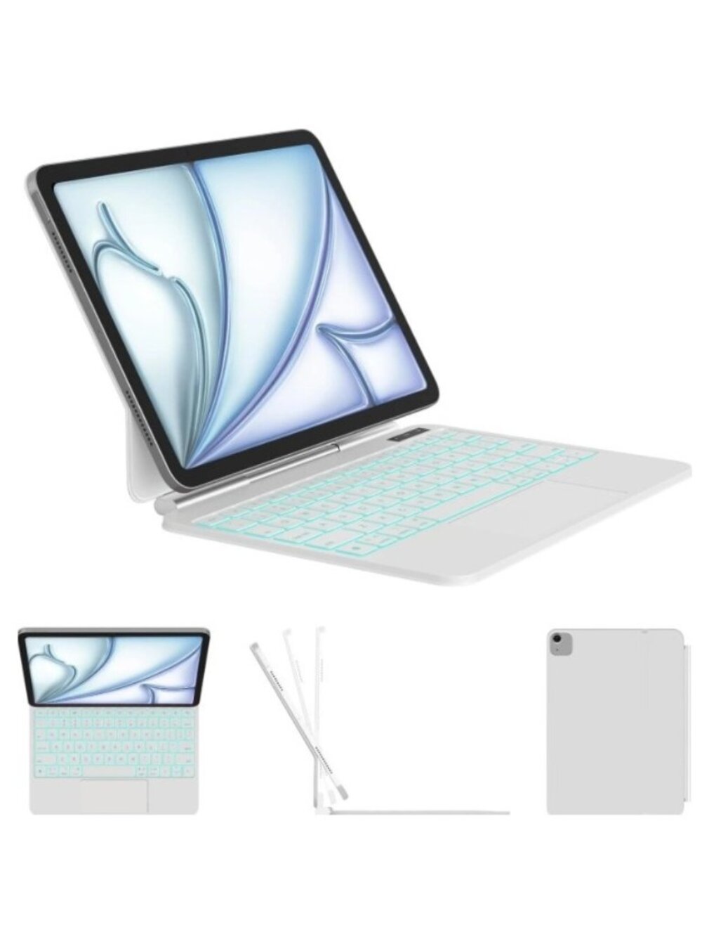 NIB: iPad Air 11-inch Case with Bluetooth Keyboard and Trackpad (White)